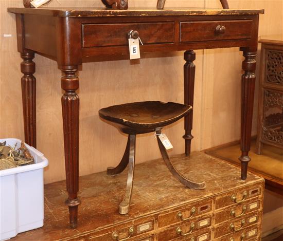 A Victorian mahogany writing table W.92cm